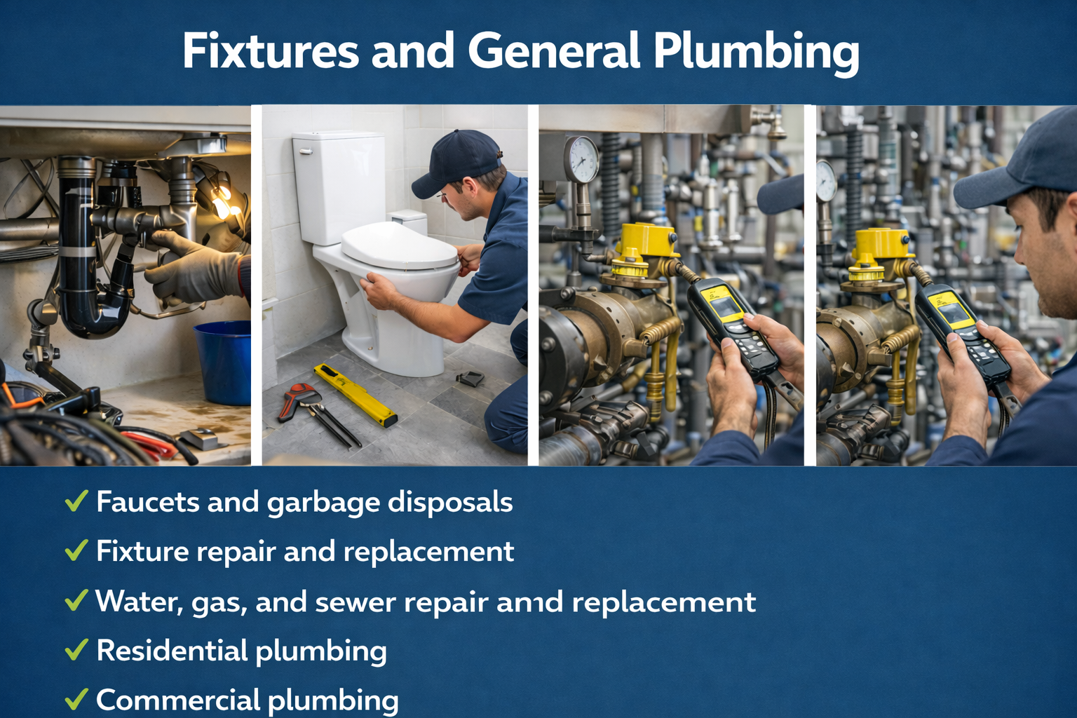 Fixtures and general plumbing service