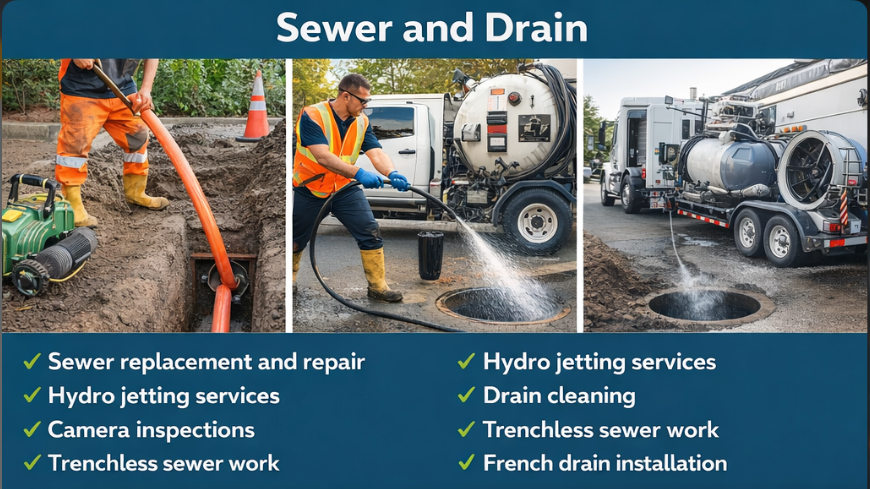 Sewer and drain service work